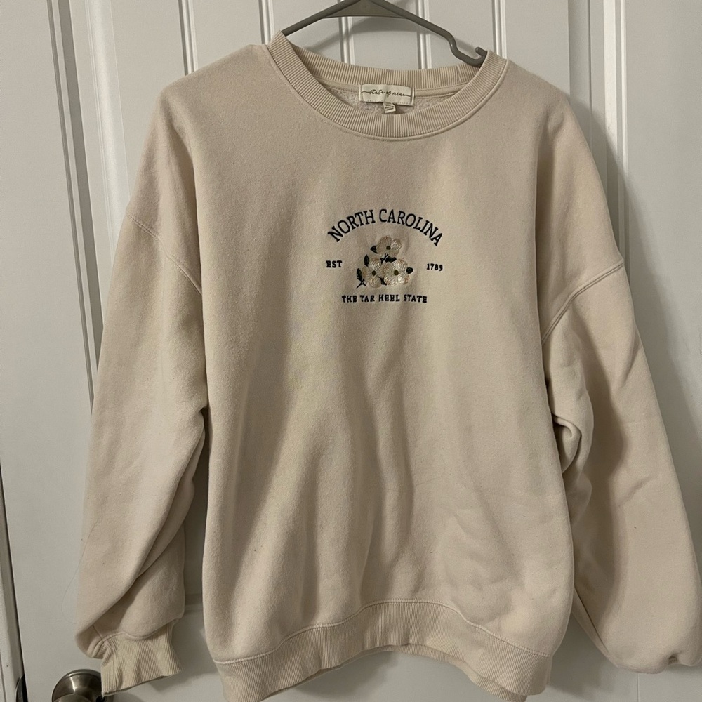 State of Mind Cream Crewneck Sweater